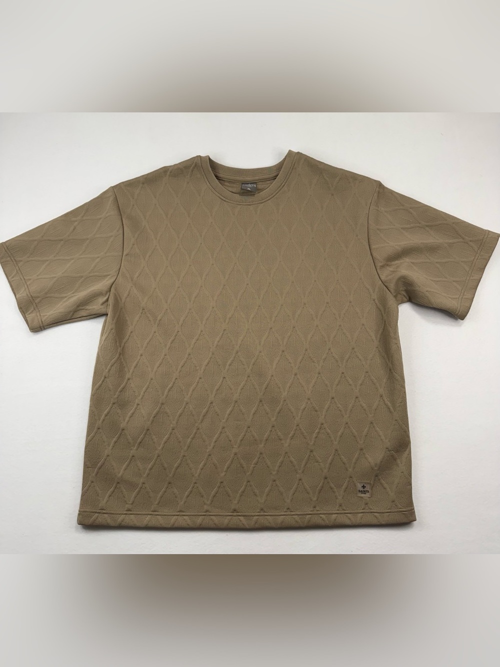 Saints Studio Desert Taupe Textured Knit T Shirt XL NWT